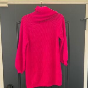 Vibrant Pink Cowl Neck Sweater